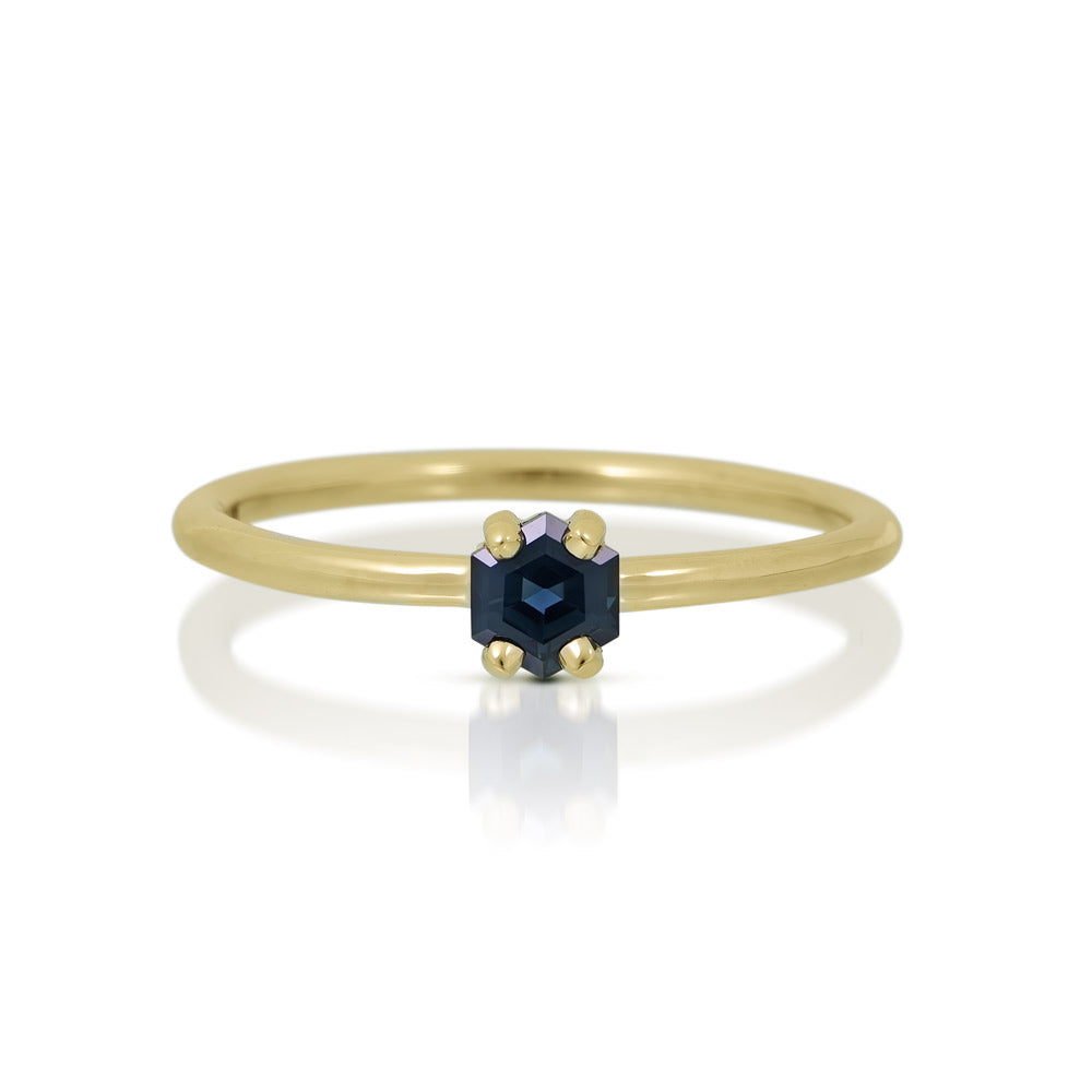 Hexagon Sapphire and Aquamarine Stacking Rings – Marilyn Brogan Jewelry
