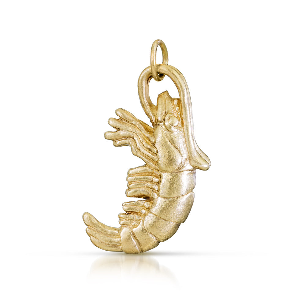 Brass hot shrimp necklace